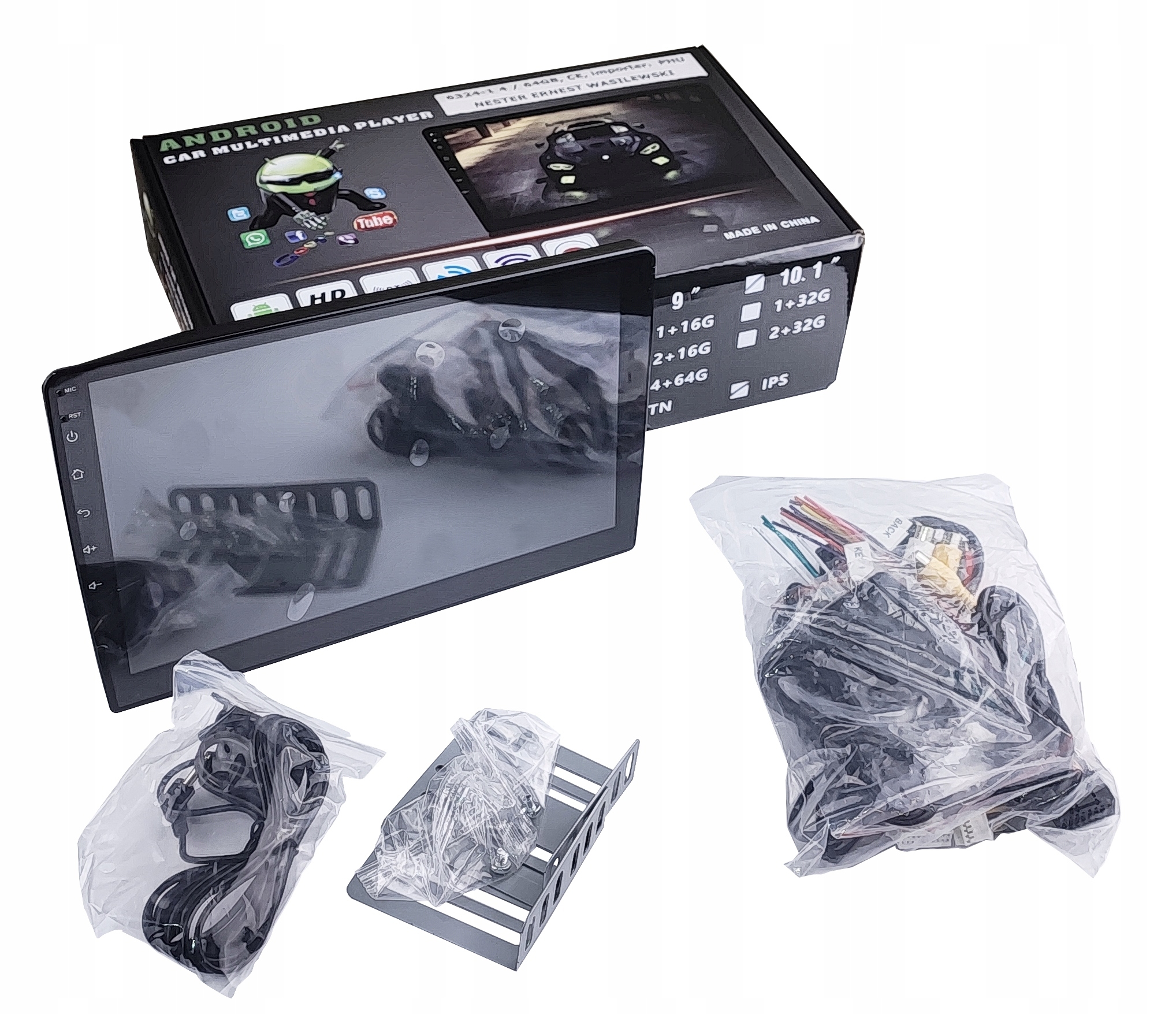 Radio samochodowe 10cali z Rds 4/64GB Android Pl Gps Dsp Sim Carplay Mirror