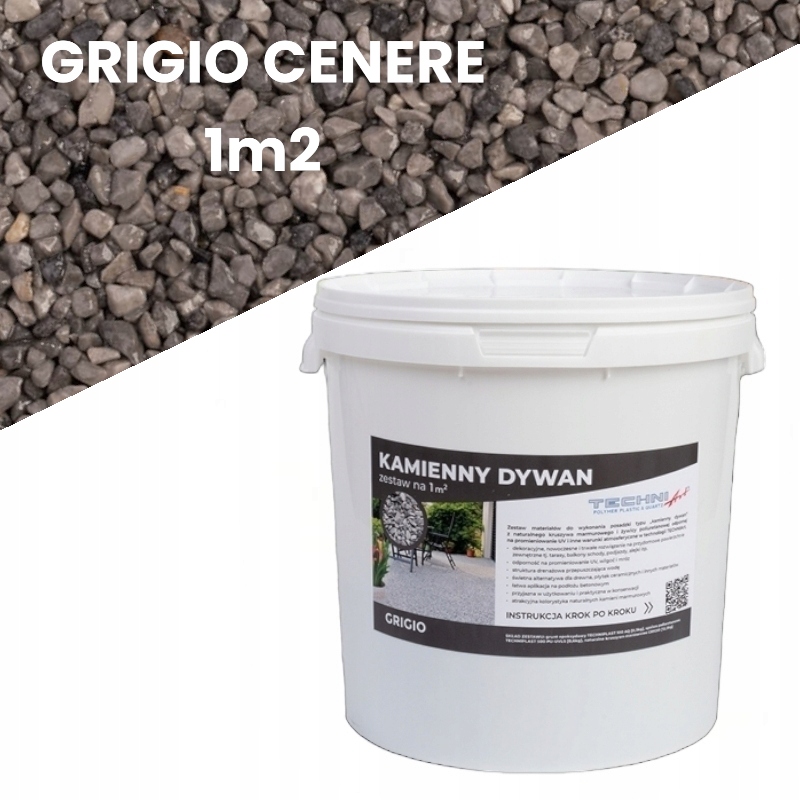 Kamenná podlaha koberec na 1 m2 Grigio Cenere