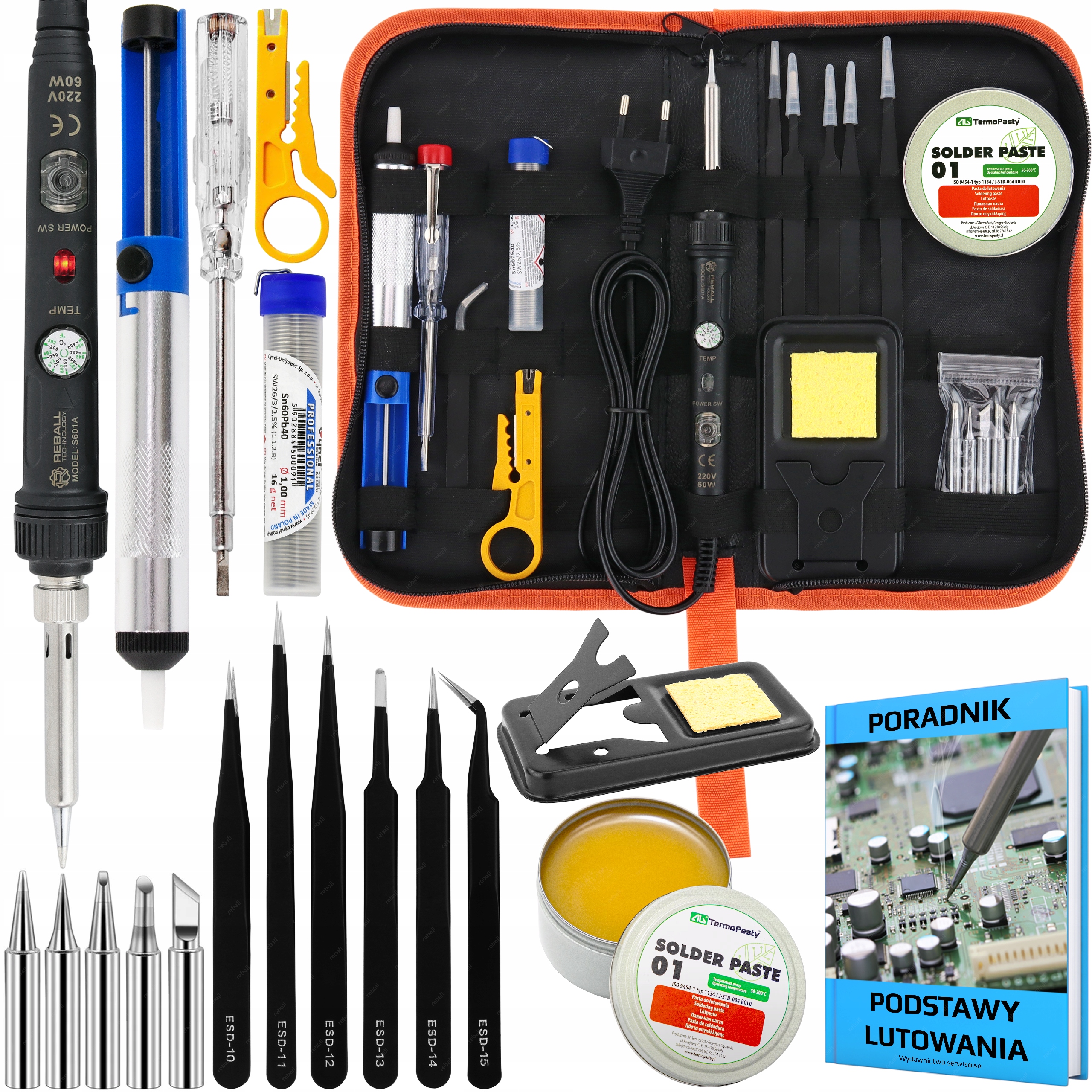 Zestaw Lutowniczy Dla Elektronika Lutownica Prcyzyjna Akcesoria XL Poradnik