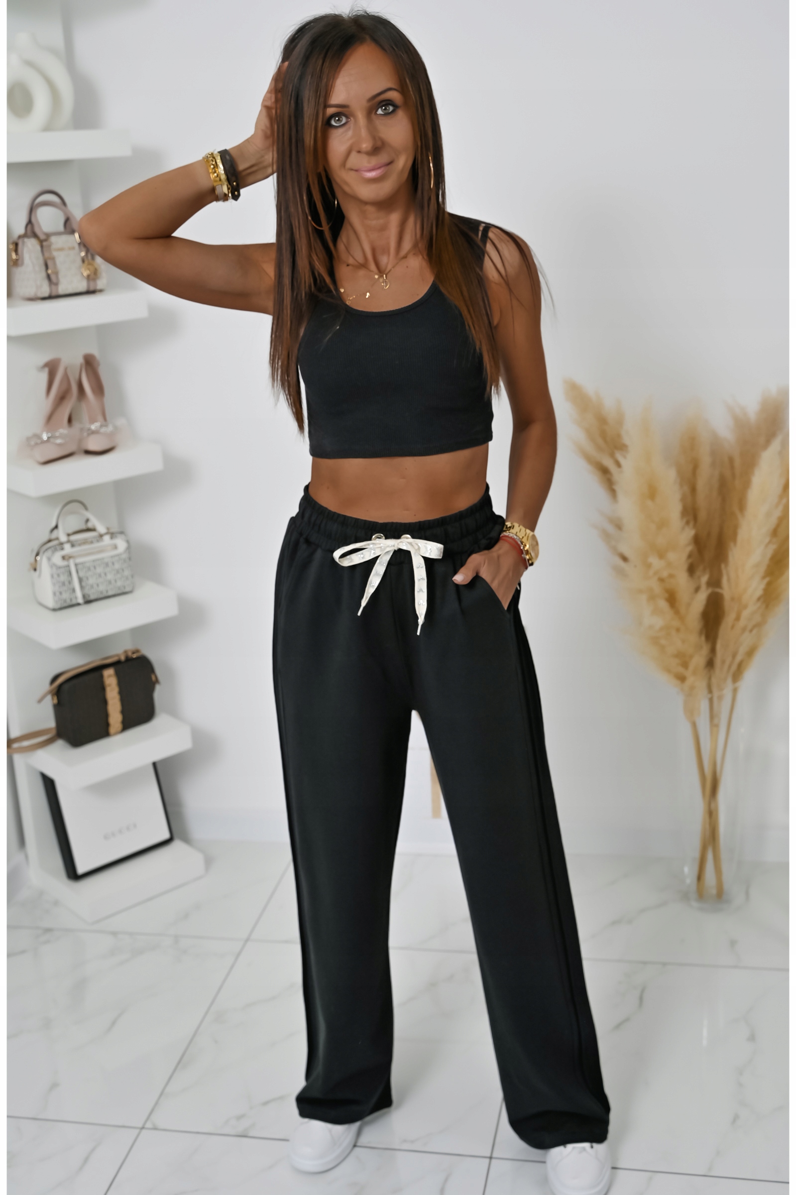 LUŹNE DRESOWE SPODNIE SZEROKIE NOGAWKI GIOGIO! WZ.2 XL Linia regular