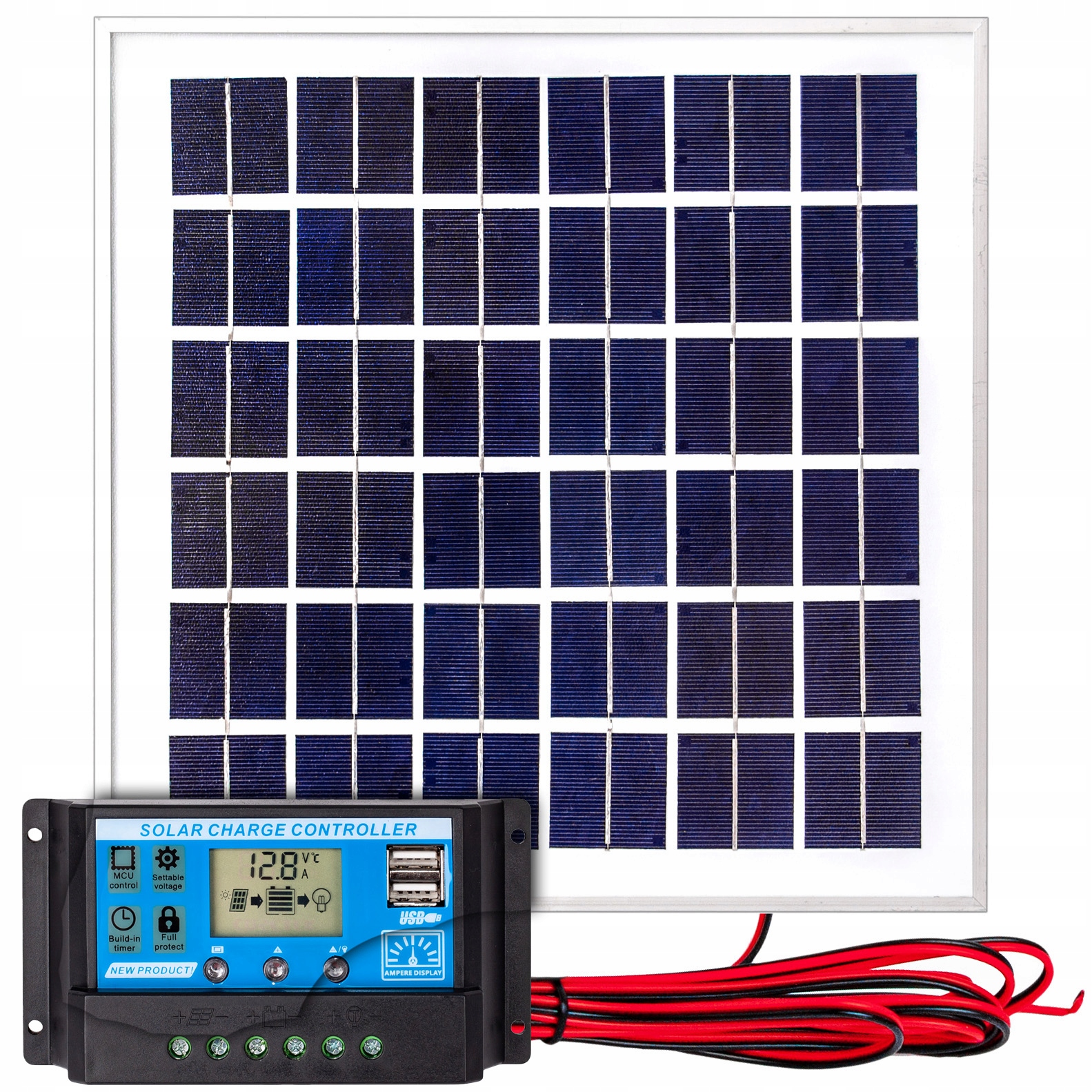 

Panel Solarny Bateria Słoneczna 10W 12V Regulator