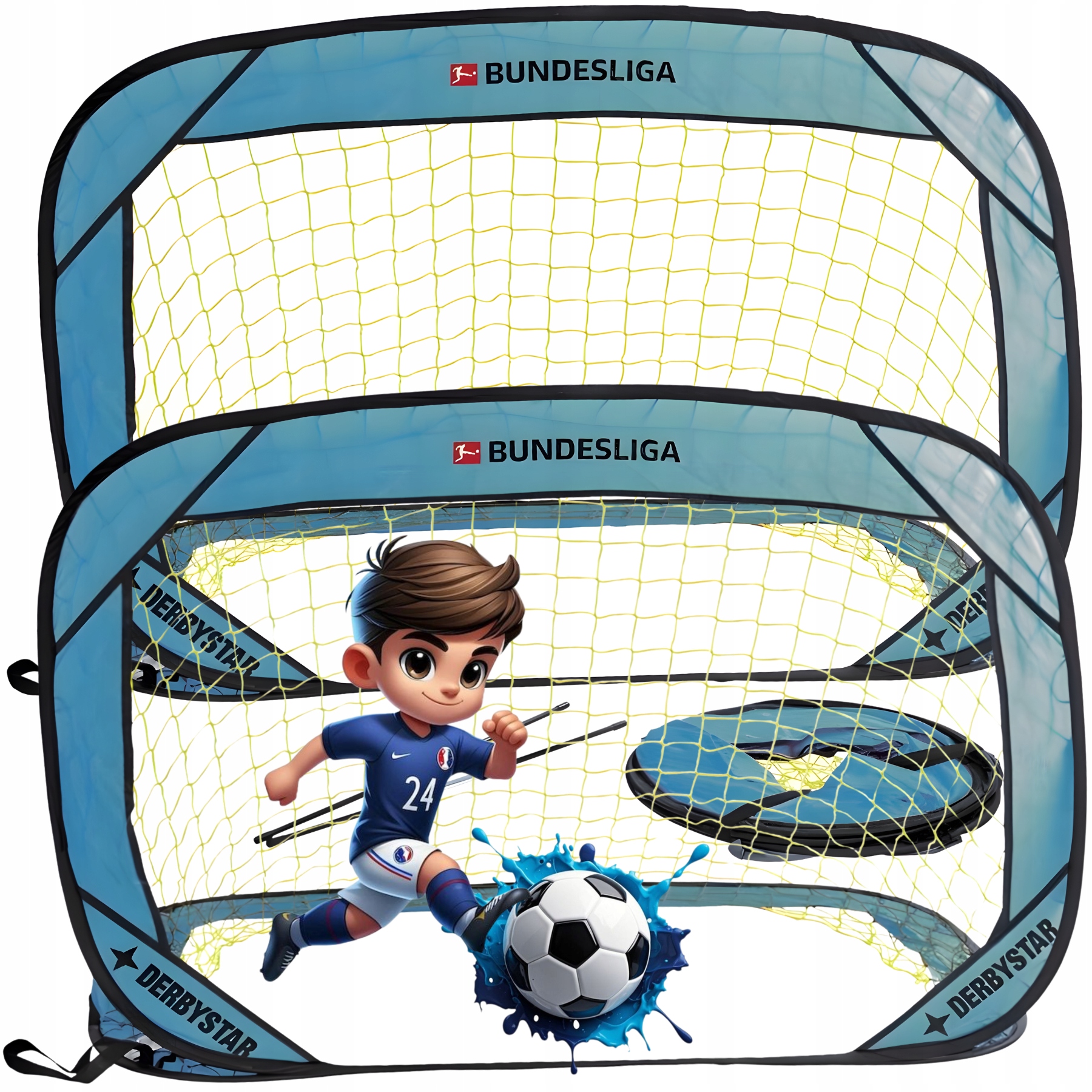 Zestaw 2x bramek przenośnych pop-up Bundesliga S24 z torbą transportową