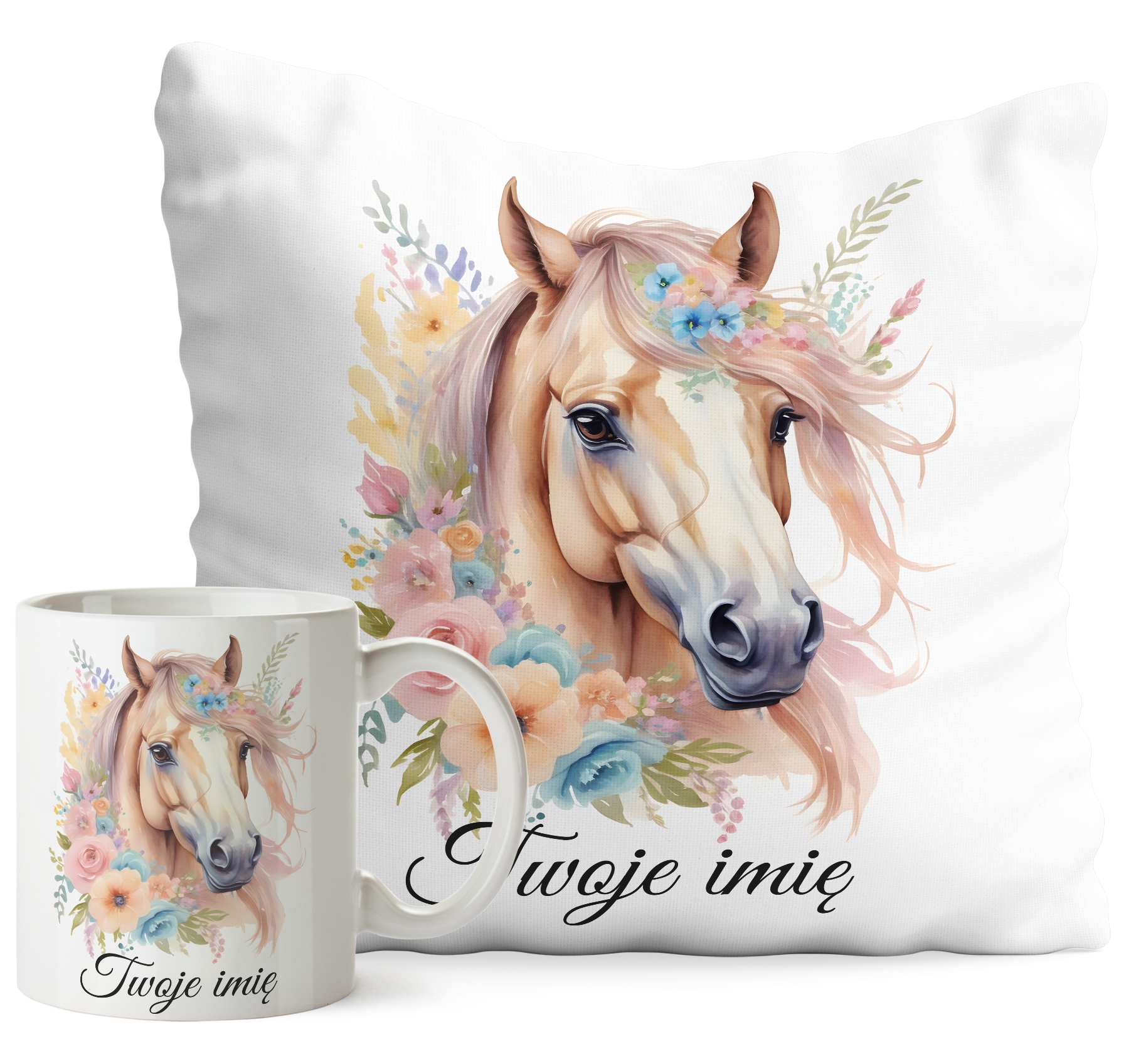 Poduszka Kubek z Koniem Koń na Prezent Zestaw