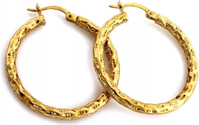 Zlaté náušnice 585 nafukovací kola 34 mm 2,92 g vkusné jako dárek 14kt