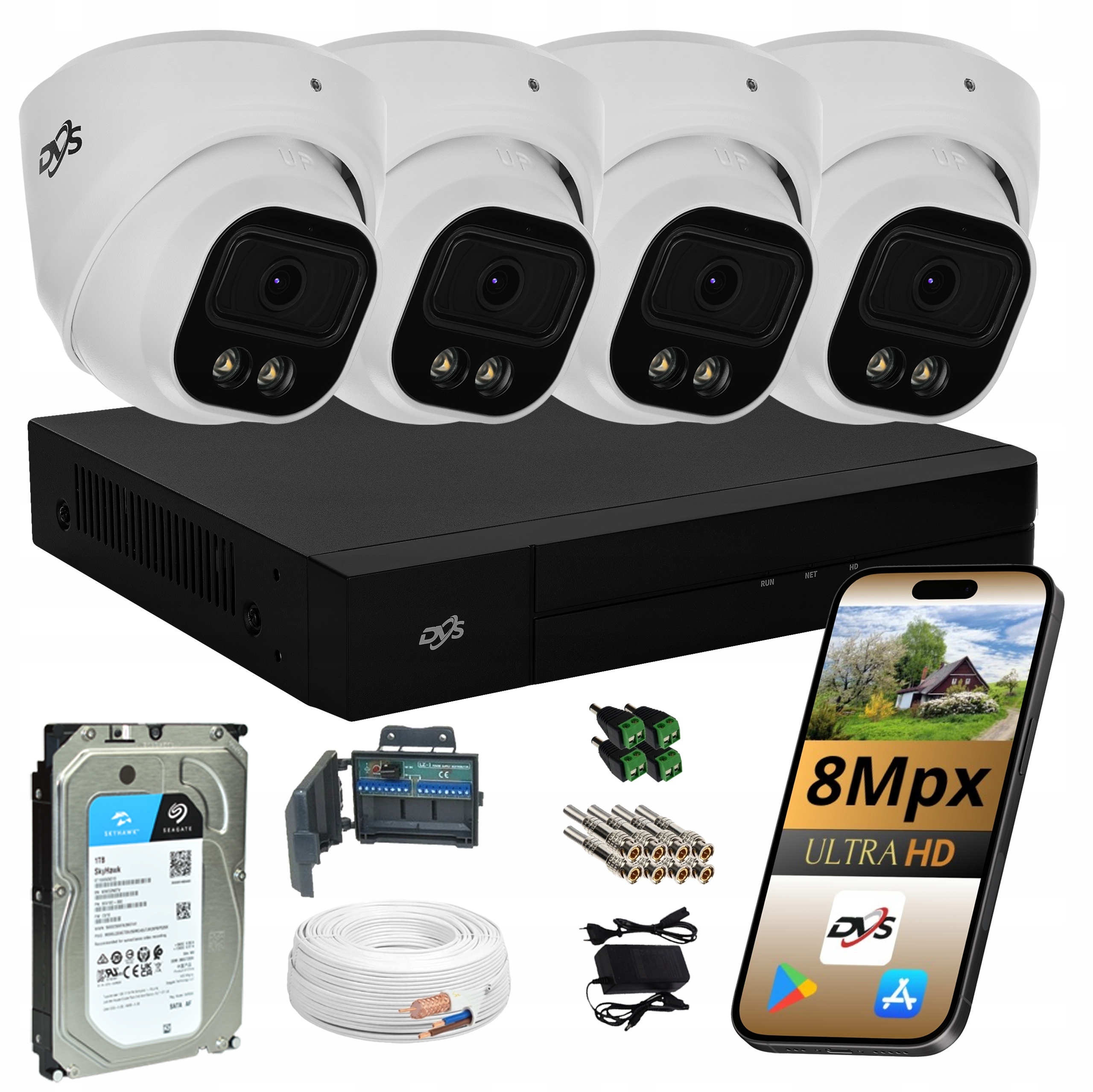 4 Analogové Kamery Venkovní Sada Kamer Pro Monitorování Dual Light 8Mpx