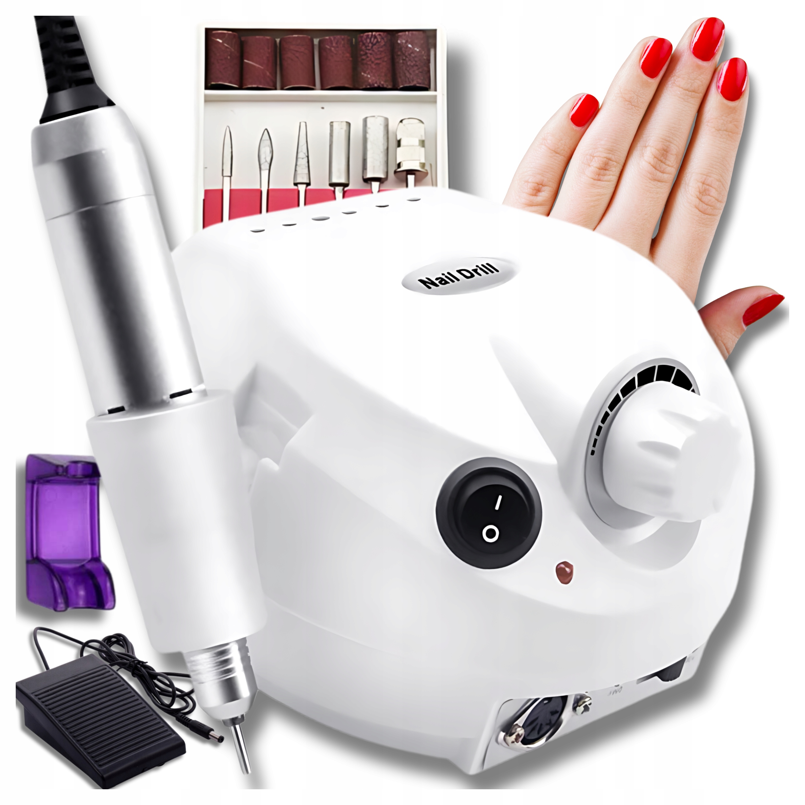 Bruska Na Nehty Manikúra Silná S Velkou Sadou Fréz