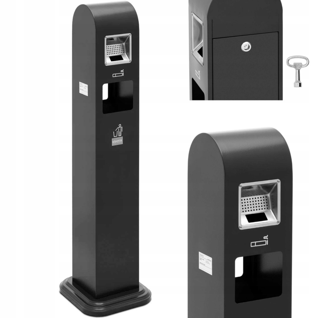 Levně Stojanový popelník s odpadkovým košem 10.8 l tmavě šedý