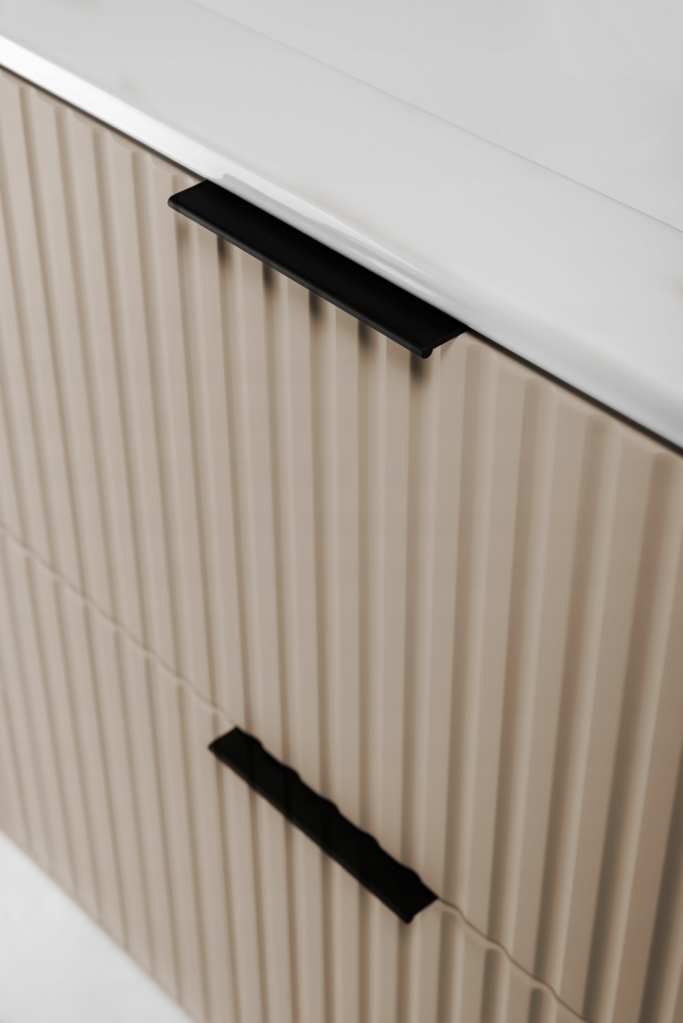 Szafka Łazienkowa Wisząca pod Umywalkę 180 Kaszmir RYFLOWANE fronty BLAT! Liczba półek 1