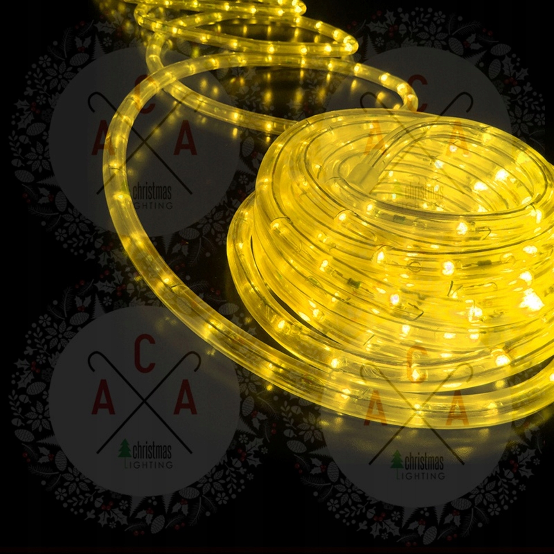 Aca Lighting Vianočná žiarovková hadica žltá 100m IP20 R100M3WYC