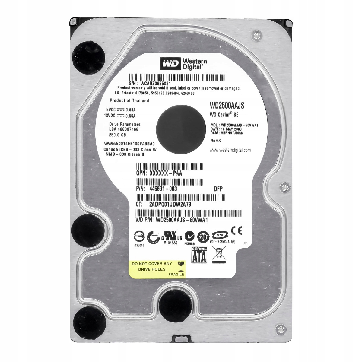 Hp 445631-003 250GB 7.2K 8MB Sata II 3.5'' WD2500AAJS