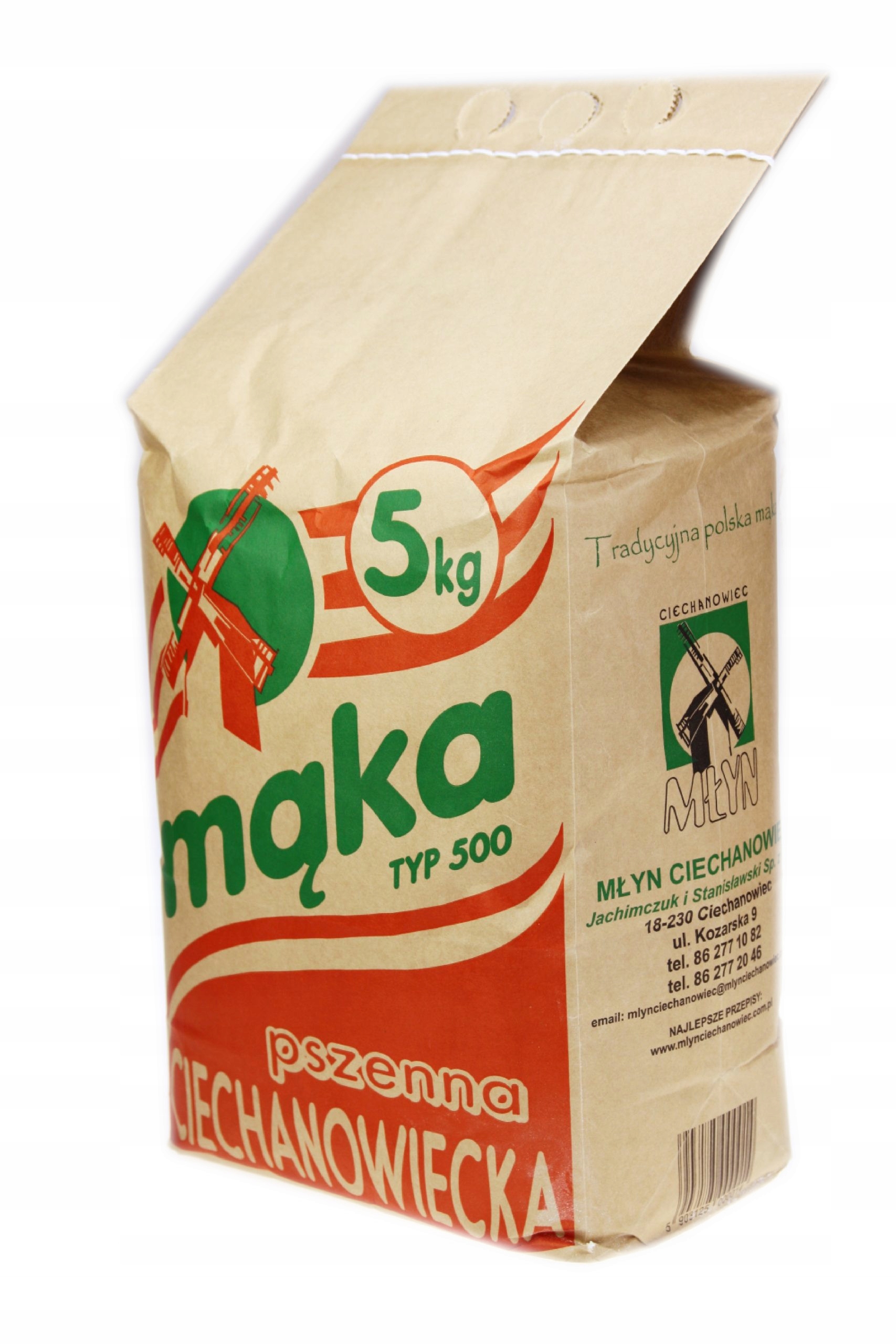 Mąka pszenna typ 500 Młyn Ciechanowiec 5 kg X 4 szt