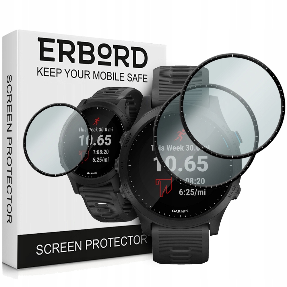 2x SZKŁO HYBRYDOWE DO GARMIN FORERUNNER 945 + ZESTAW INSTALACYJNY