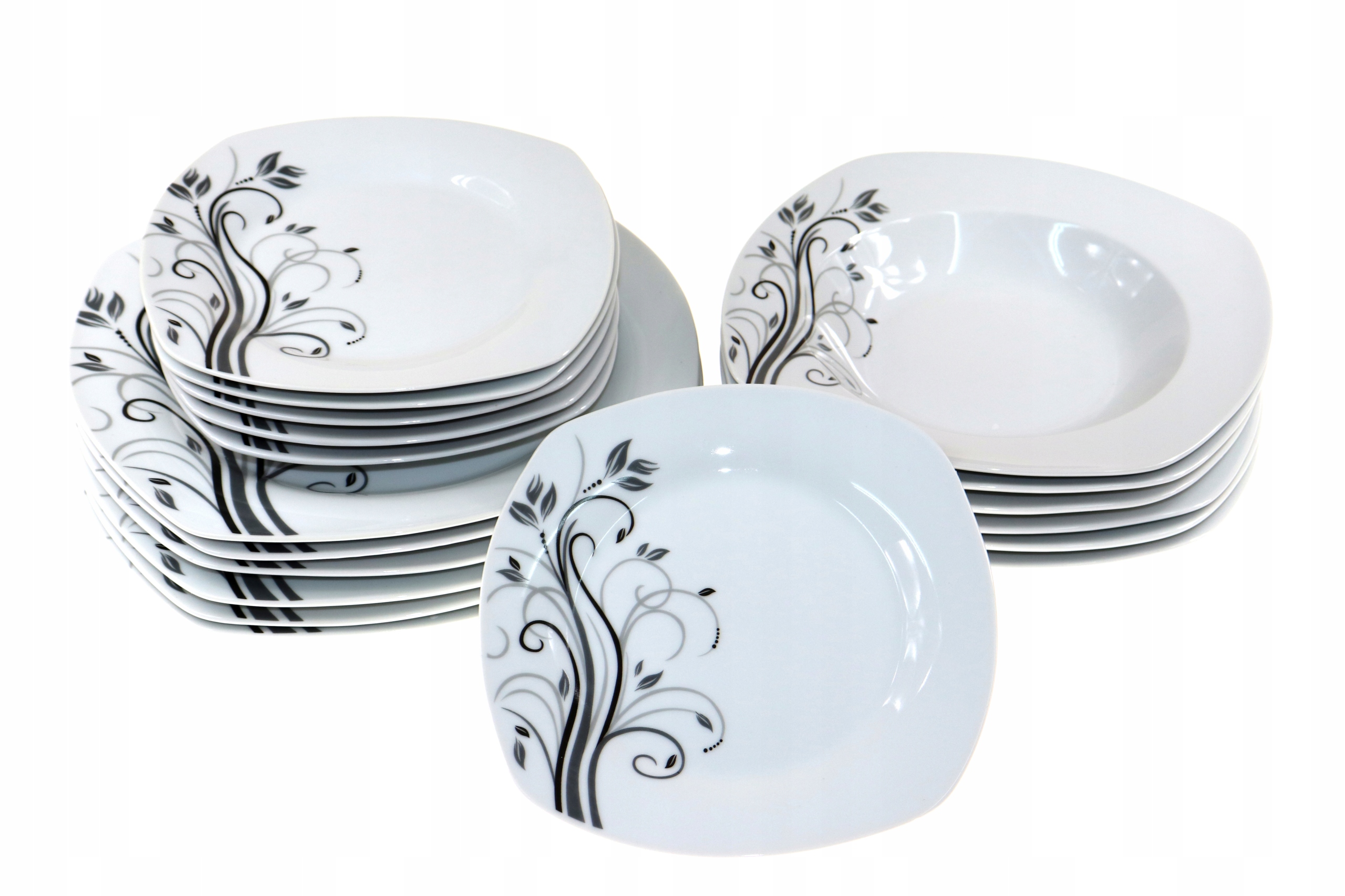 

Talerze Serwis Komplet Obiadowy 18el Kwadrat TZ3