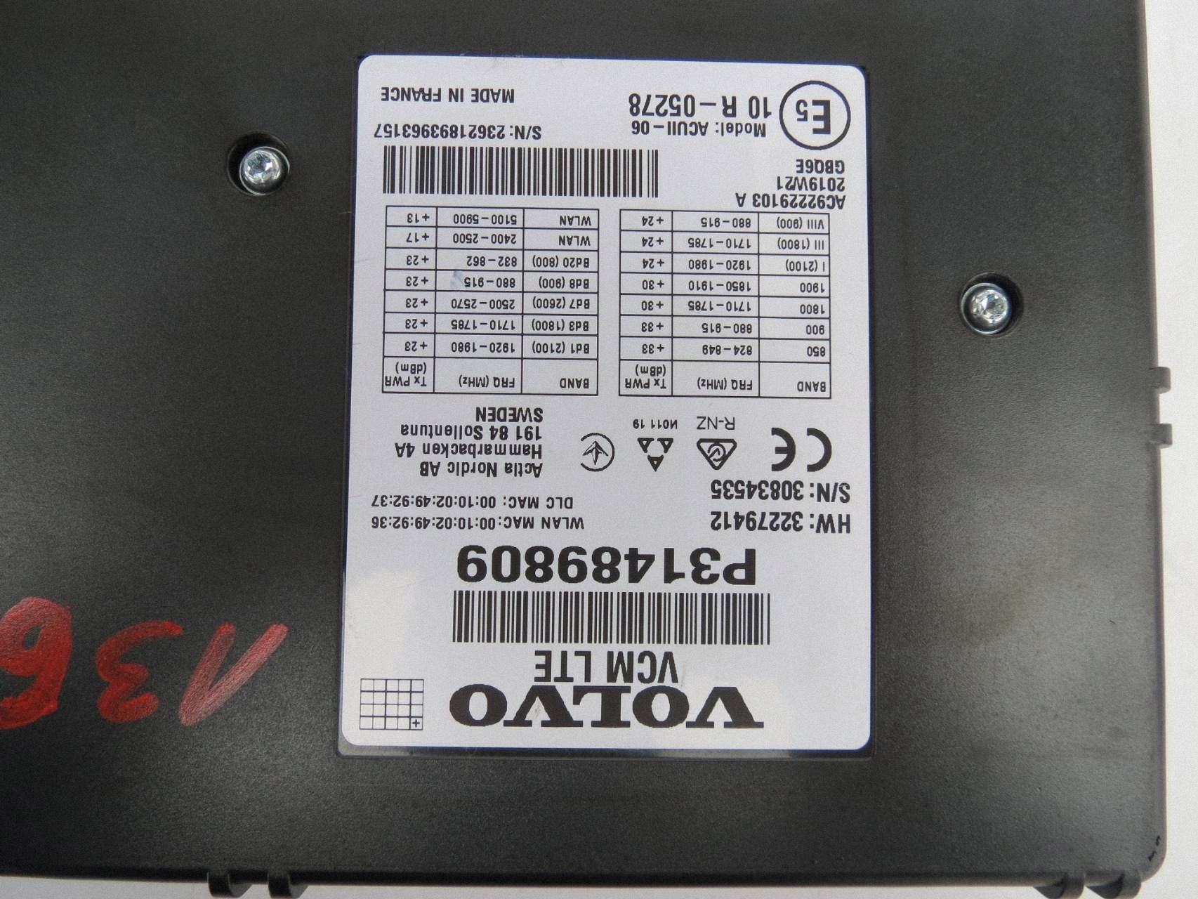 module control unit computer VOLVO V90 CROSS COUNTRY P31489809 32279412