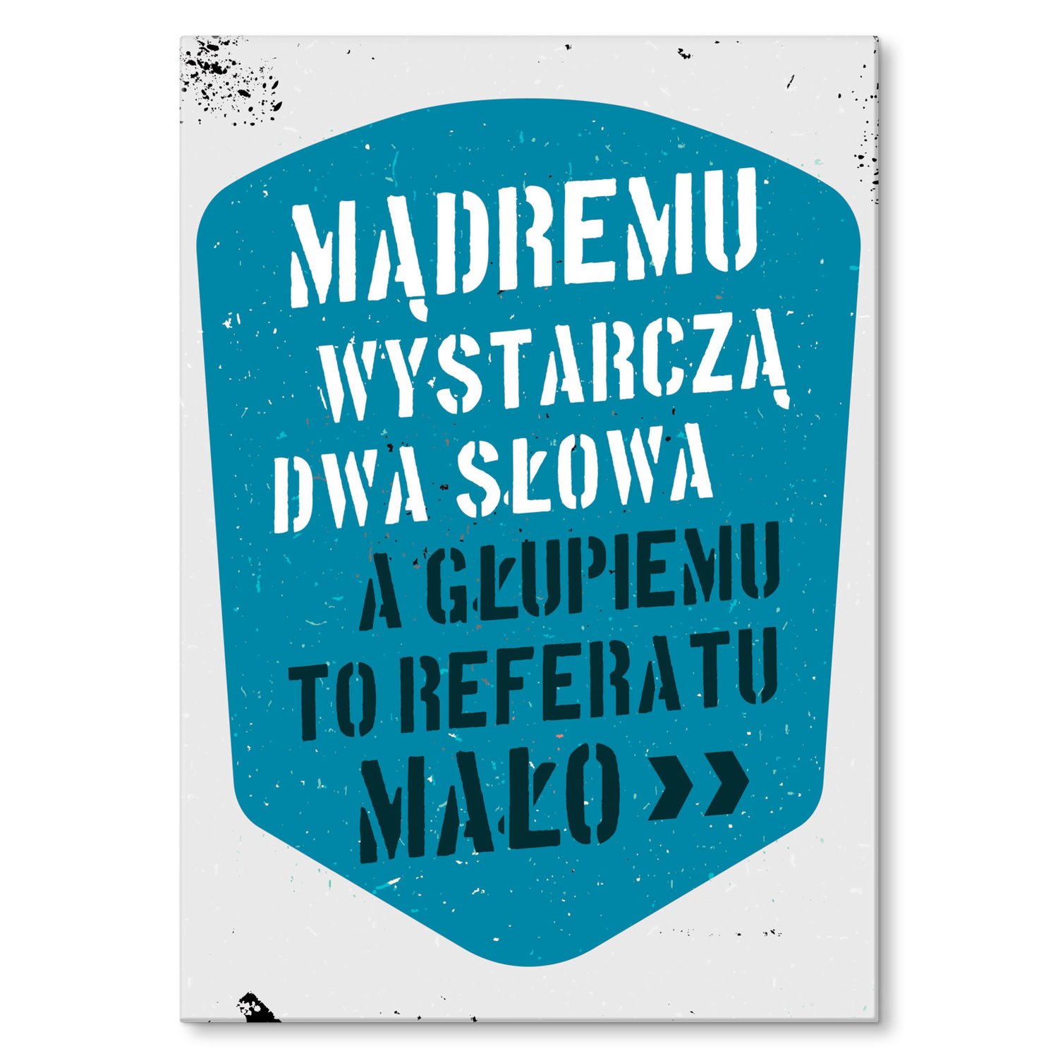 Kovový plakát Moudrému, dvě slova Dárek 42 x 59 cm