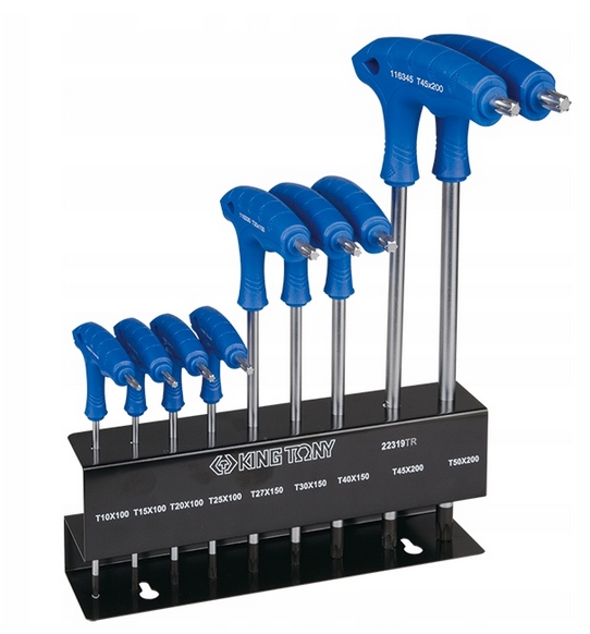 Imbusové a Torx kľúče T10-T50 Sada so stojanom, Typ L King Tony 22319TR