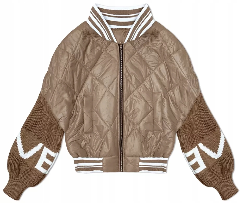 Dámská Bomber Bunda 2439 Tmavě Béžová XL (42)