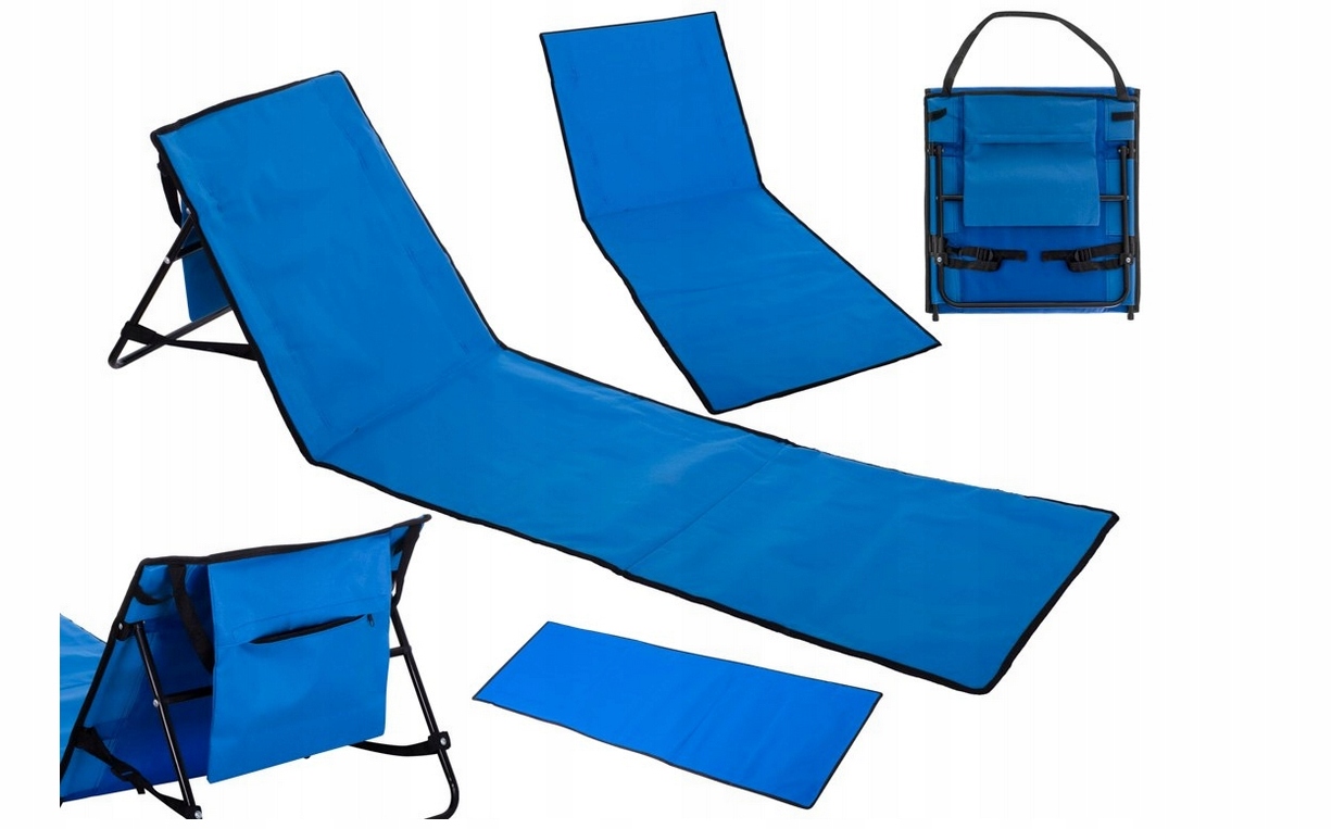 MATA PLAŻOWA Z OPARCIEM 2w1 SKŁADANY LEŻAK