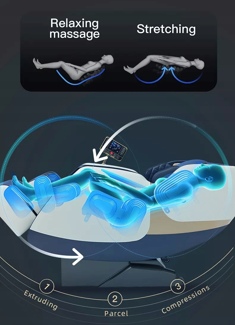 Fotel masujący S+L SHIATSU Rozciąganie Scan Głębokość produktu 150 cm