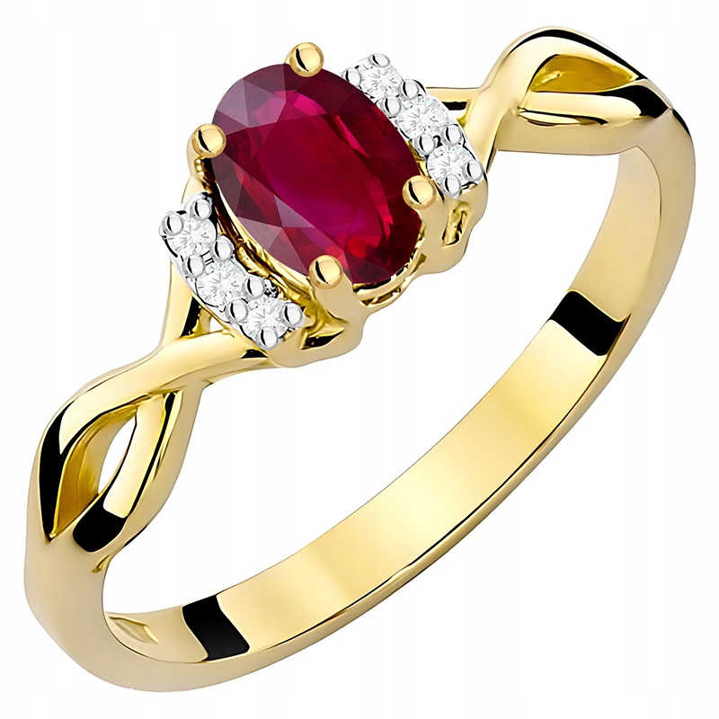 Zjawiskowy Pierścionek z Rubinem 0,60 ct+ Brylanty