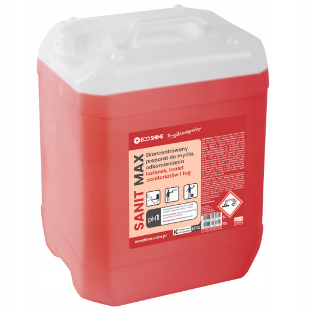 Levně Čisticí prostředek na toalety EcoShine Sanit Max 5L, vhodný pro sanitární zařízení
