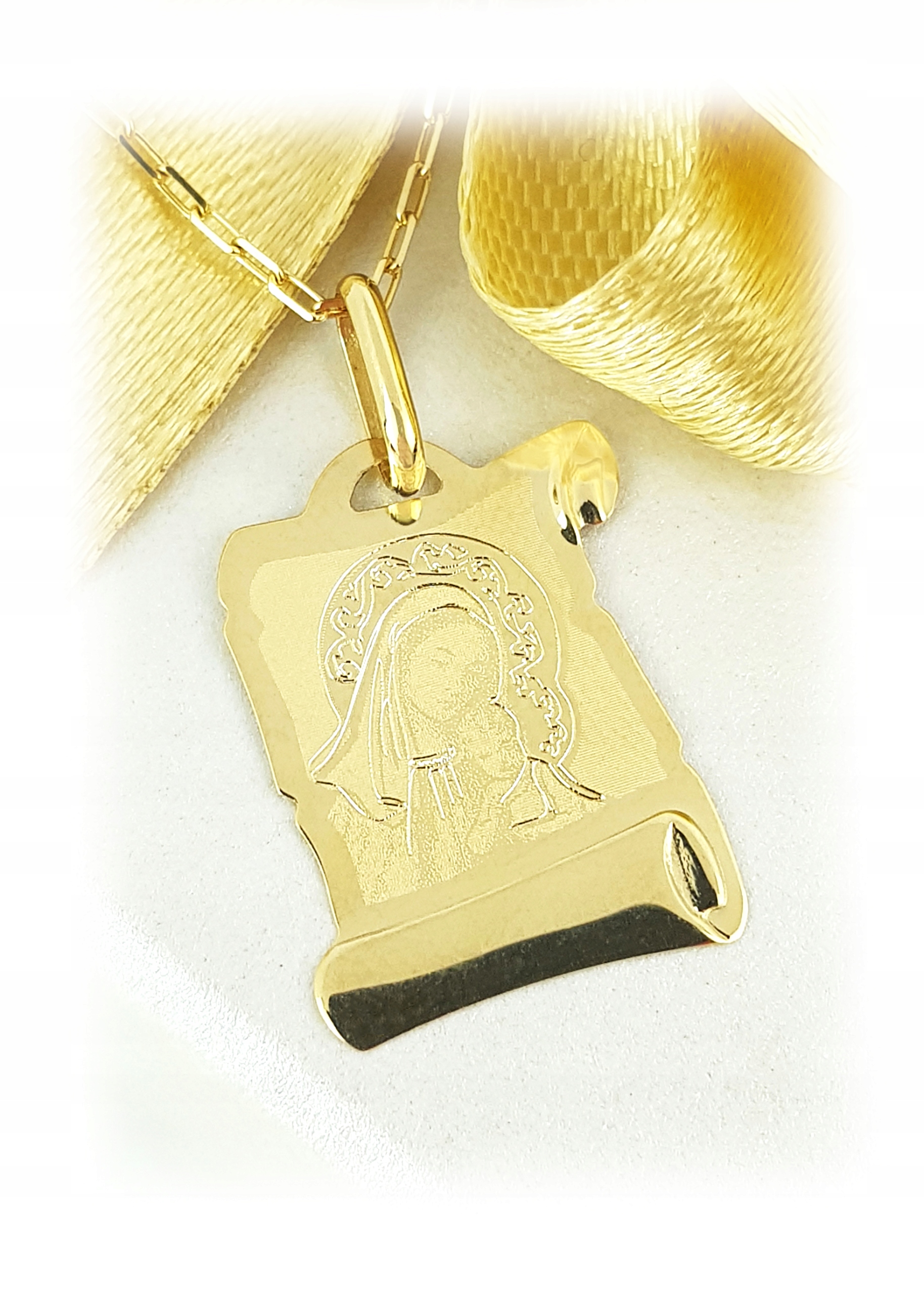 ZŁOTA ZAWIESZKA MEDALIK PAPIRUS pr. 585 PREZENT Marka Inna marka