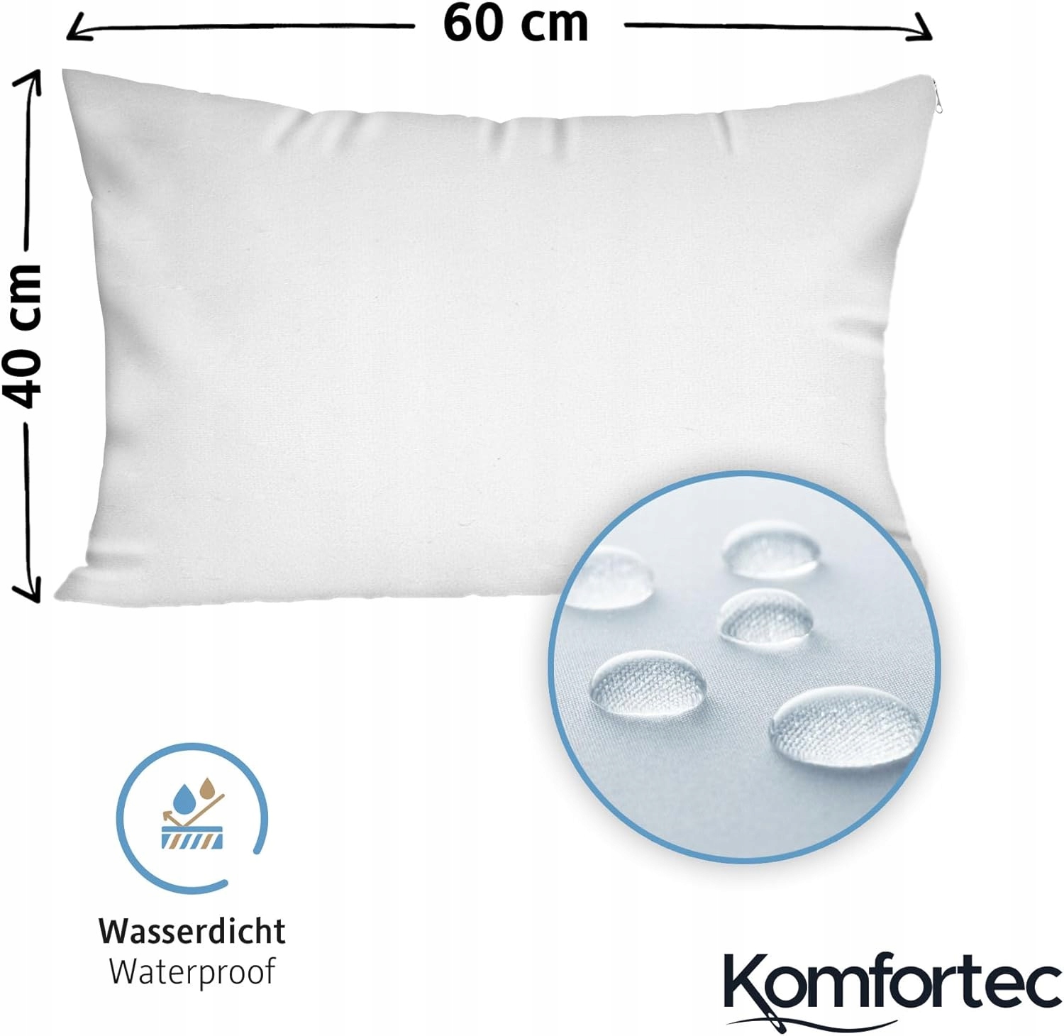 Komfortec Wodoszczelne 2 poszewki na poduszkę 40 x 60 cm Kod producenta etw