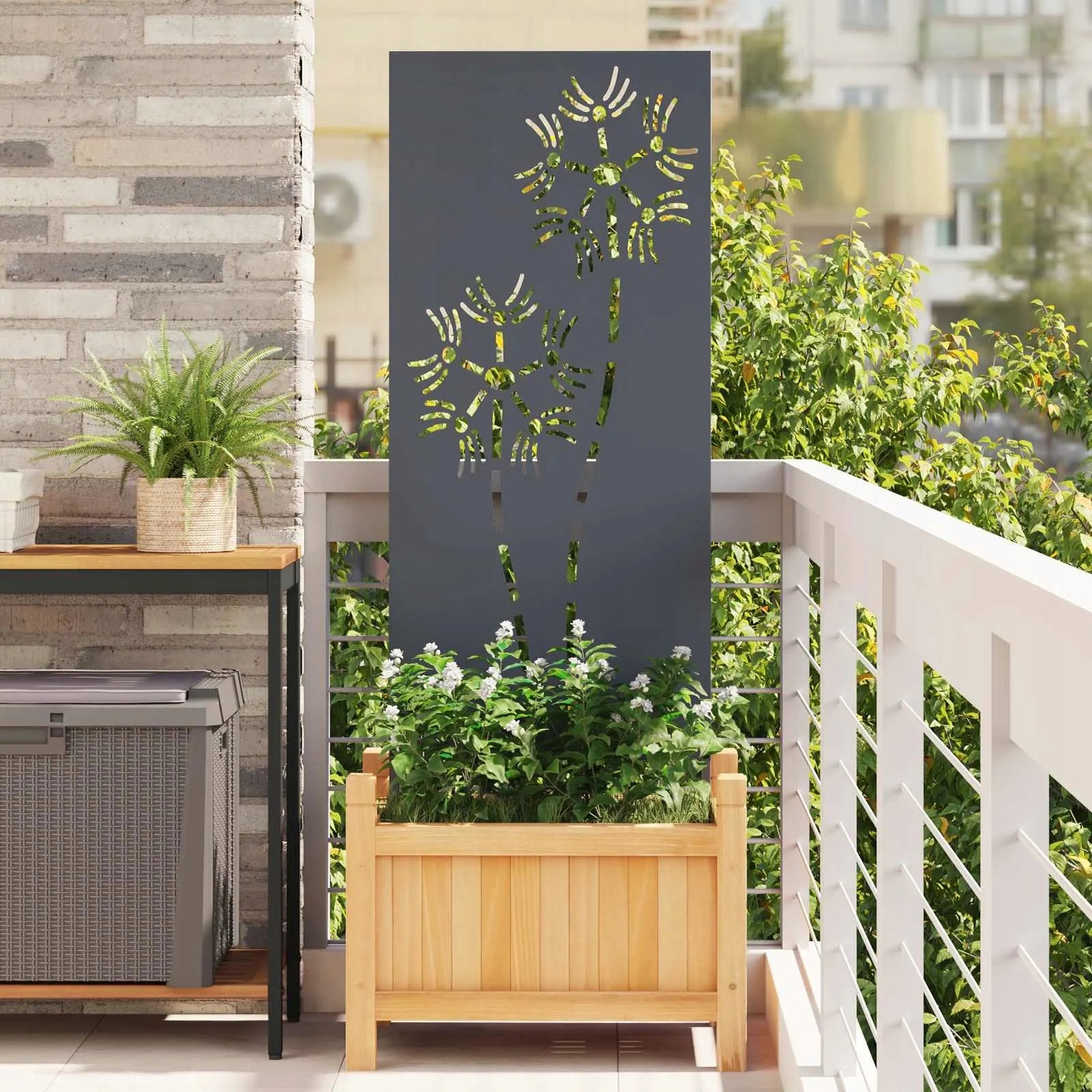 vidaXL Soukromí na zahradě Antracit 50 x 140 cm Studeně válcovaná ocel