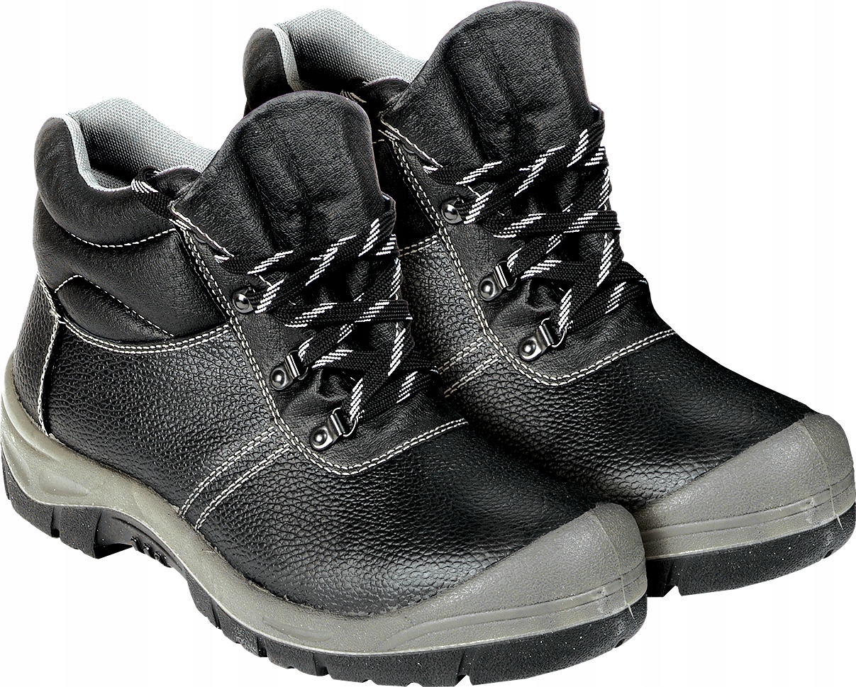 Obuwie robocze trzewiki Skórzane antypoślizgowe gumowe oblanie Brbruk R43