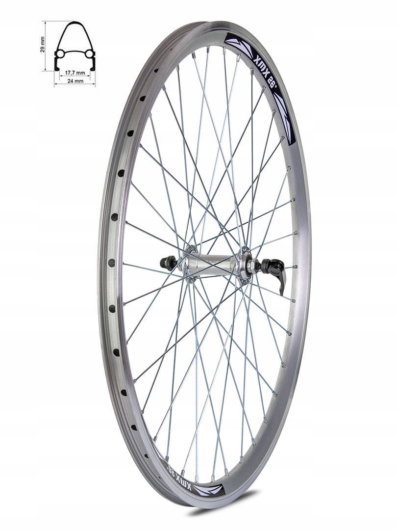 Koło przód 26" piasta XMX-A281, łożyska maszynowe