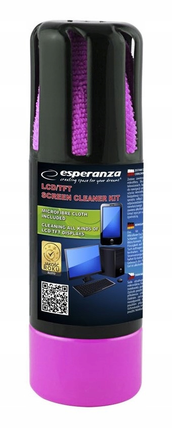 ZESTAW DO CZYSZCZENIA MONITORÓW I TELEWIZORÓW LCD / TFT ES122M RÓŻOWY