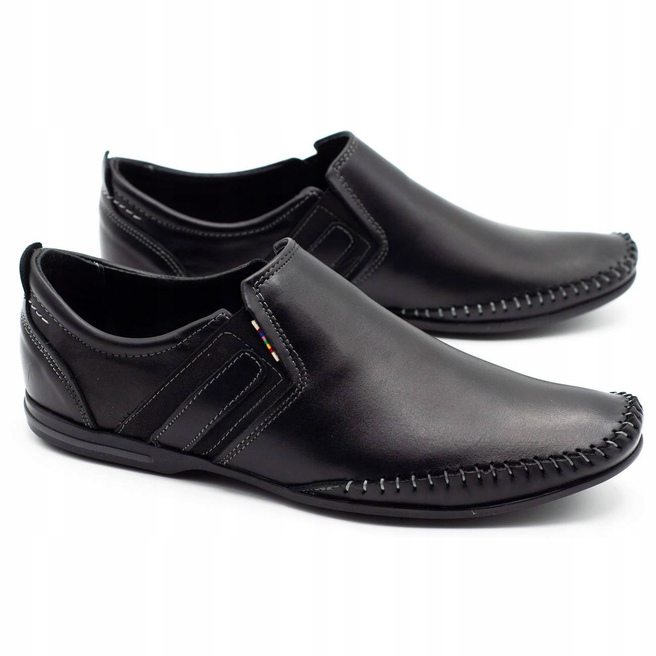 

Buty męskie mokasyny skórzane 711 czarne 44