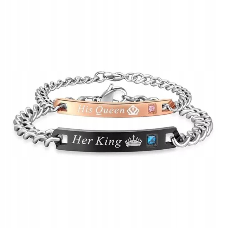 

Bransoletki Z Grawerem Dla Par King&Queen 2szt