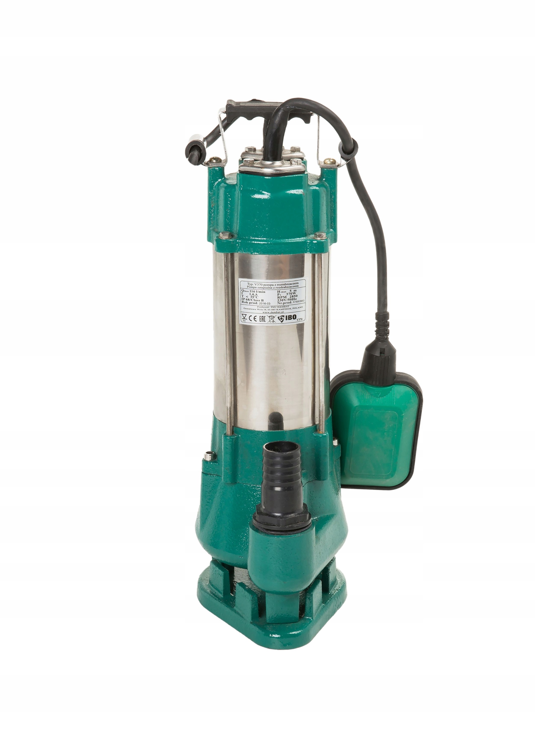 Pompa Zatapialna Do Pompowania Szamba Ścieków V370 Z Rozdrabniaczem Ibo