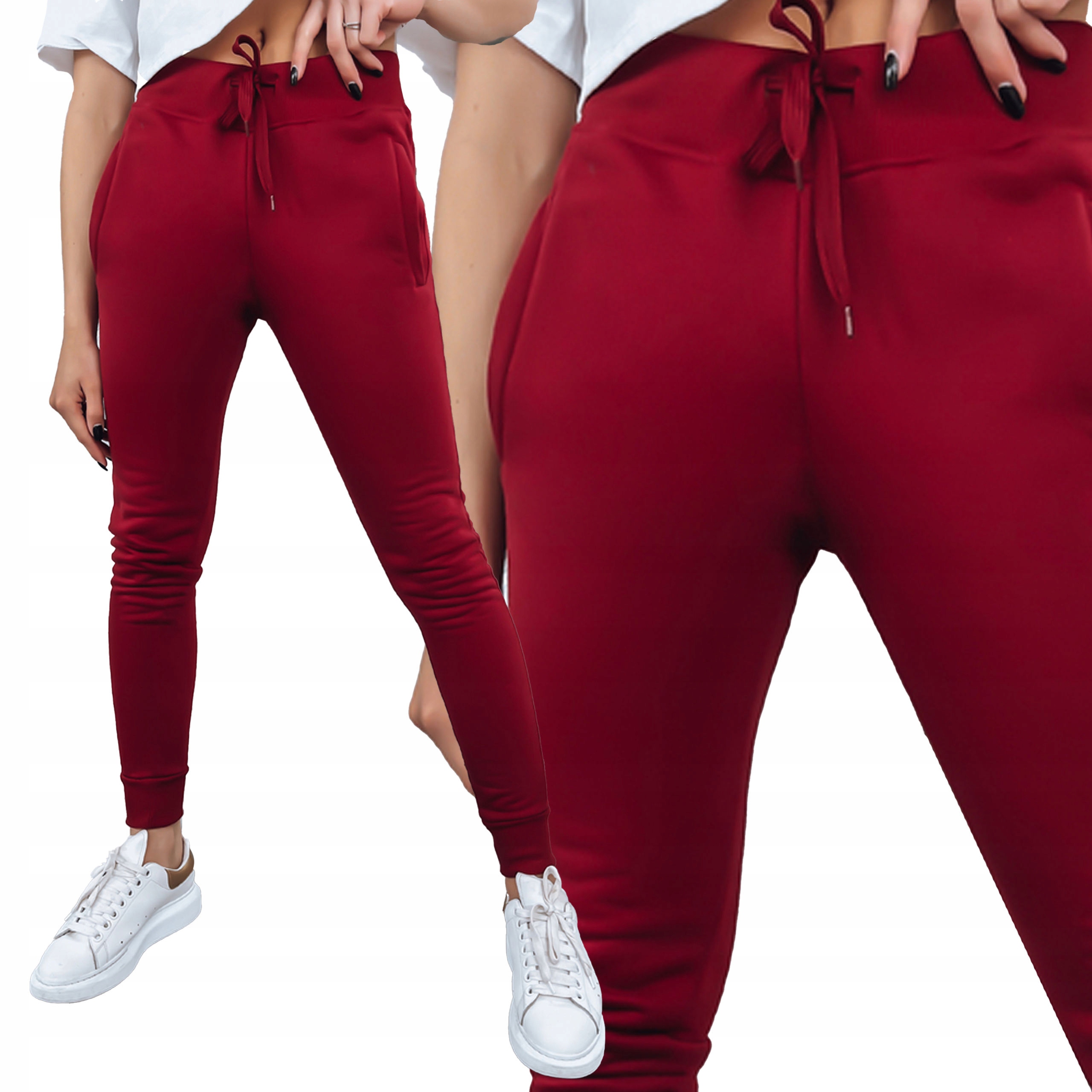 DAMSKIE SPODNIE DRESOWE GŁADKIE roz. L