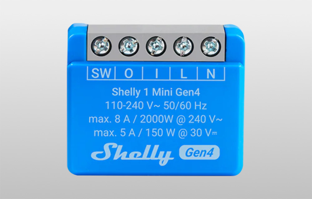 SHELLY 1 Mini Gen4 2-pack 1-kanałowy mini moduł ze stykiem bezpotencjałowym dwupak — 8