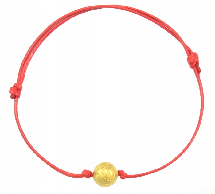 

Bransoletka Szczęścia Czerwona Amulet Złota Kulka