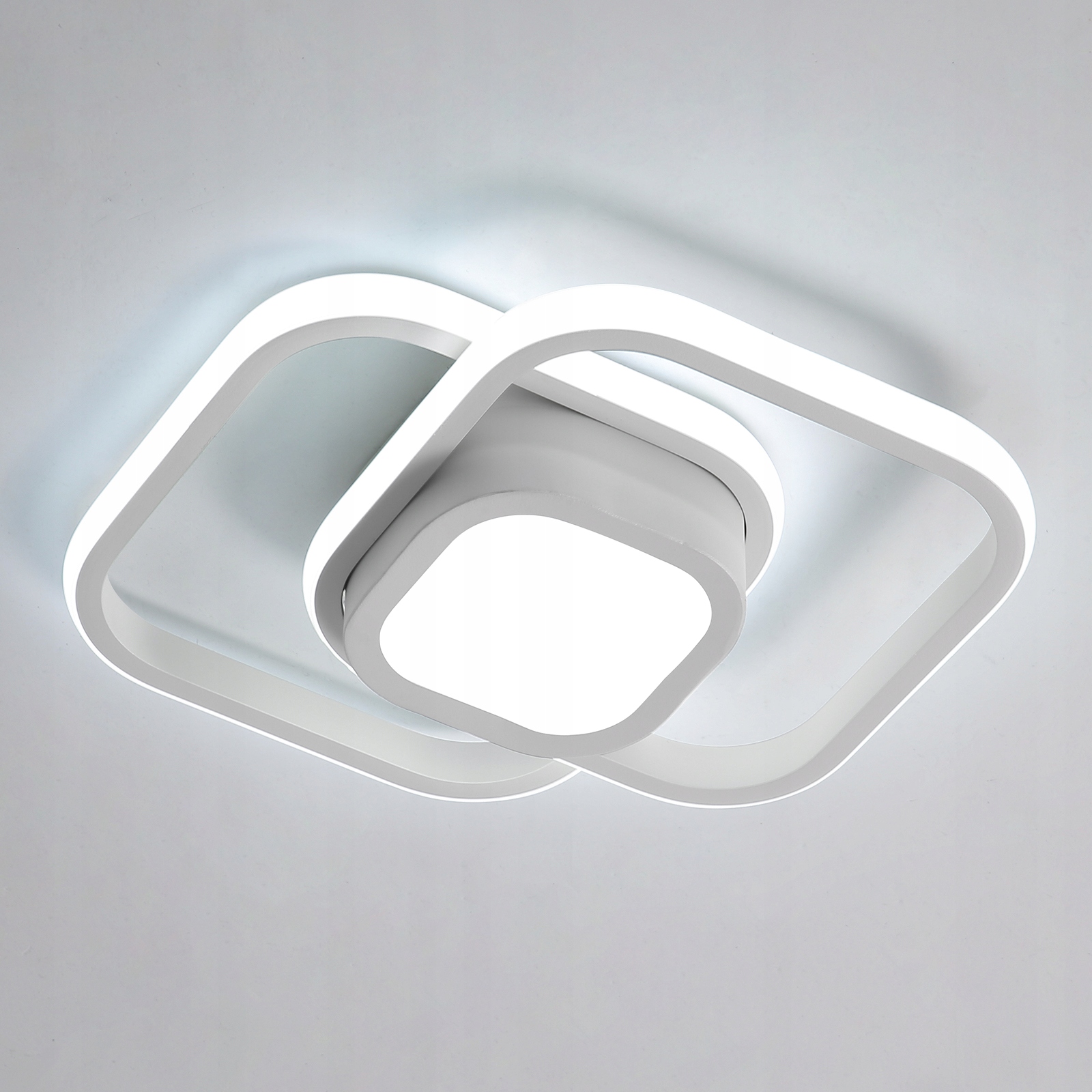 Lampa Sufitowa Plafon Led Kwadrat Biały 6500K Nowoczesna Do Salonu 32W