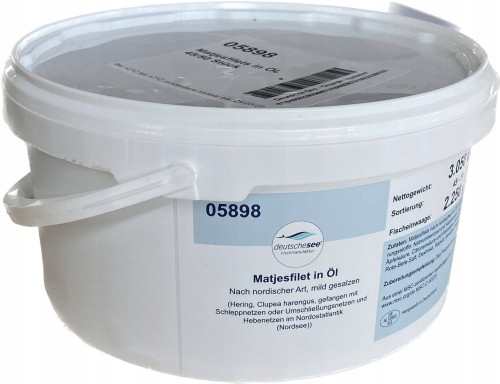 Prawdziwy Matjas Holenderski Wiaderko 3,05 kg brutto |Filety Śledziowe