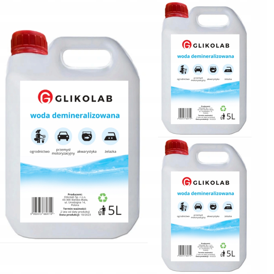 WODA DEMINERALIZOWANA DESTYLOWANA 5L (3X5L)