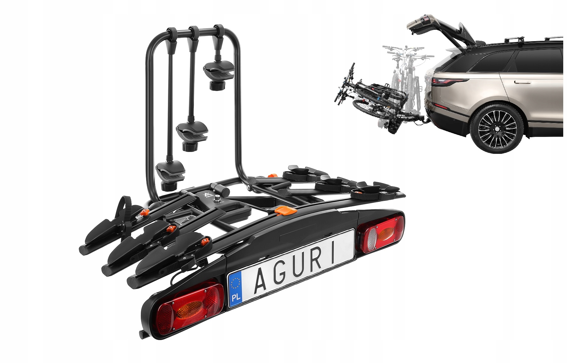 

Bagażnik na hak Aguri Active Bike 3 rowery black