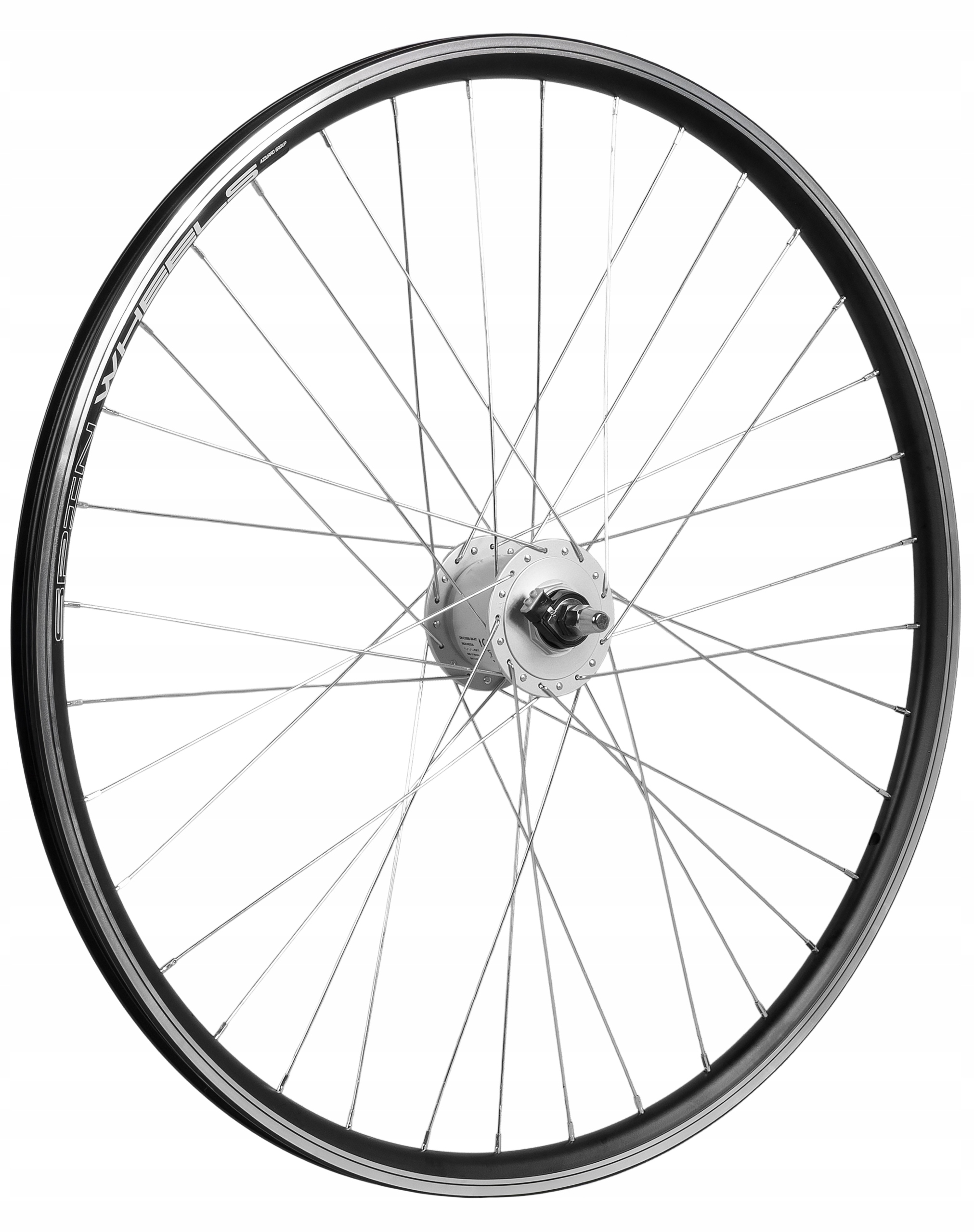 Koło rowerowe przód 28 cali przednie Prądnica Shimano 3W Czarne Stożkowe