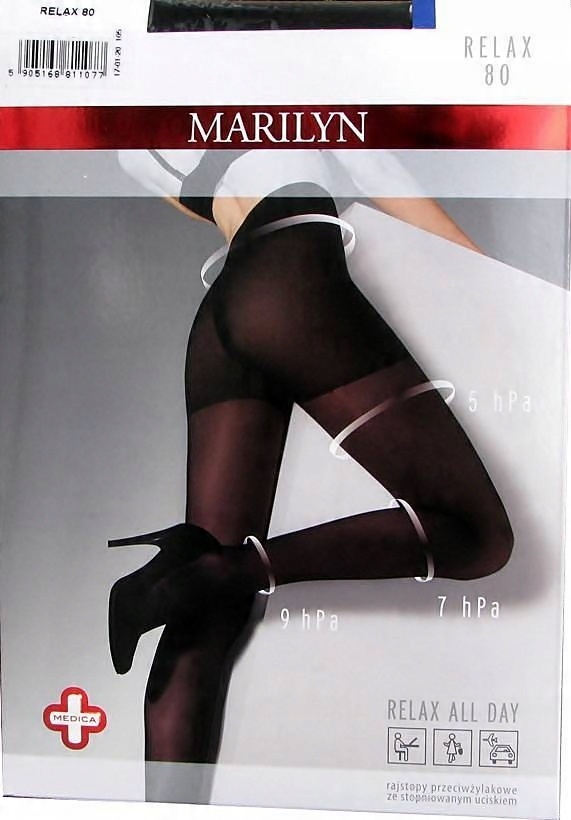 

Marilyn Rajstopy Relax 80 Przeciwżylakowe Nero r.2