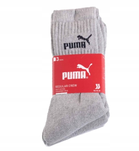 Skarpety Puma długie 3-pack szare r. 35/38 Rozmiar 35-38