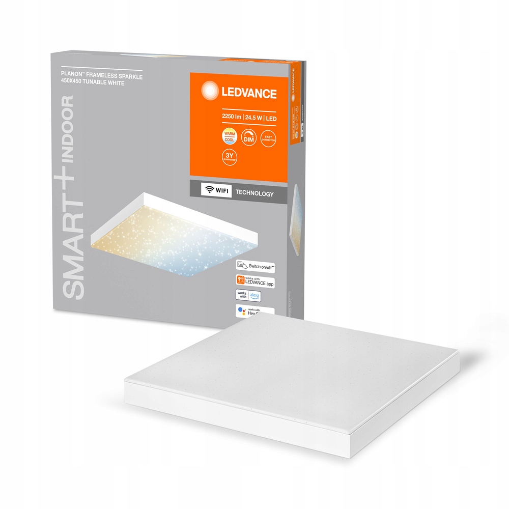 Stropné Svietidlo Led Bezrámový panel 24.5W 1300lm Cct 45cm Smart+ WiFi Frameless