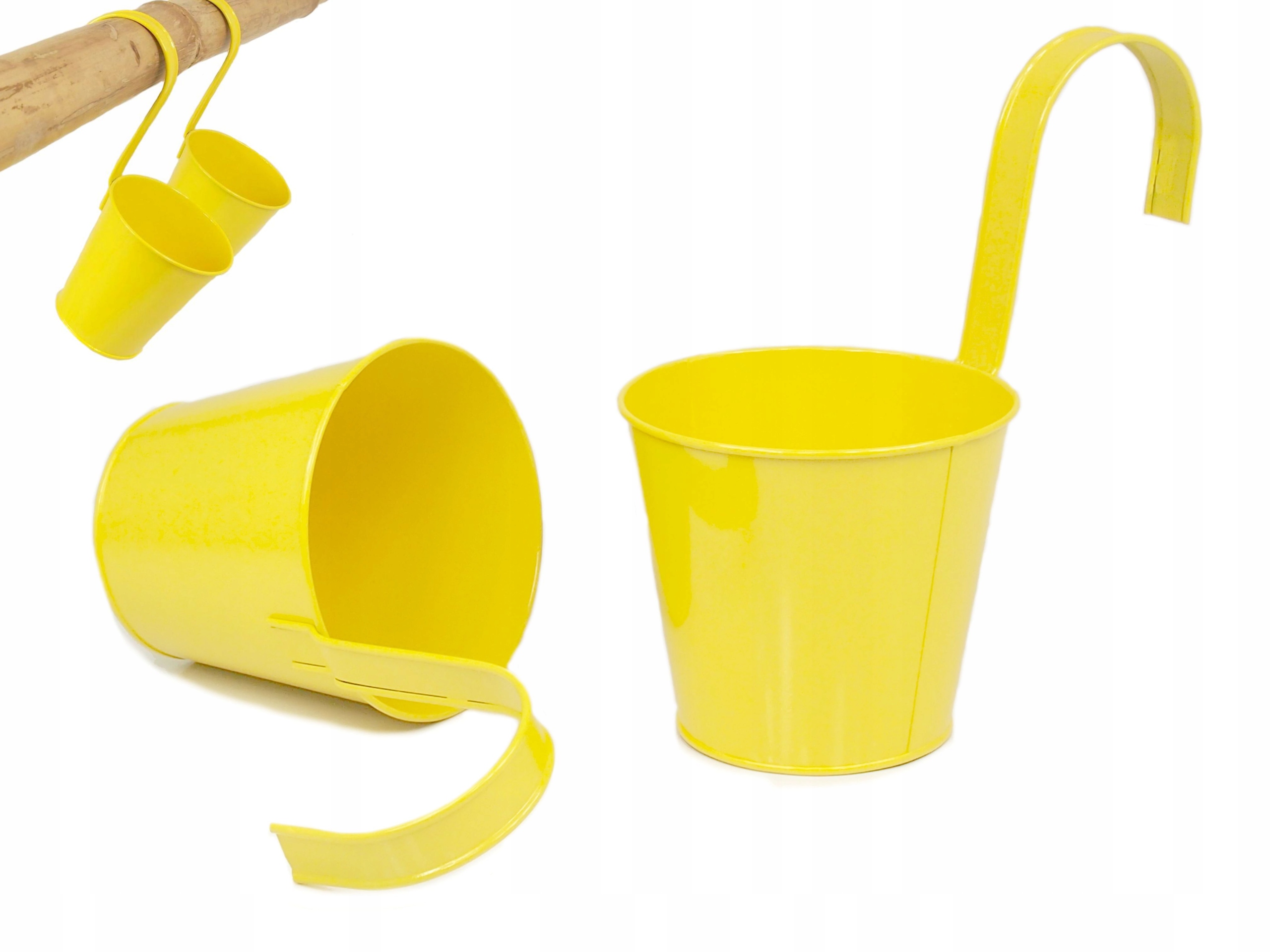 

duża Doniczka Osłonka Balkonowa wisząca żółta 16cm