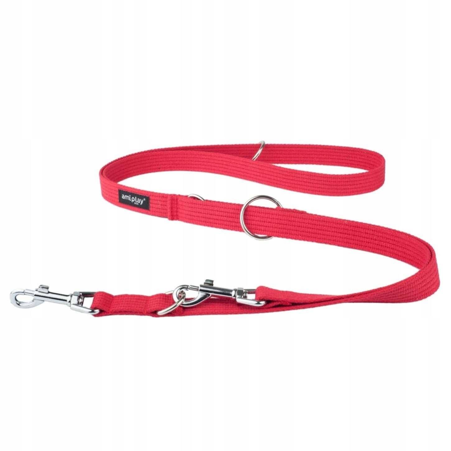 

AmiPlay Smycz 6in1 Bawełna XL 1-2m/3cm Czerwona