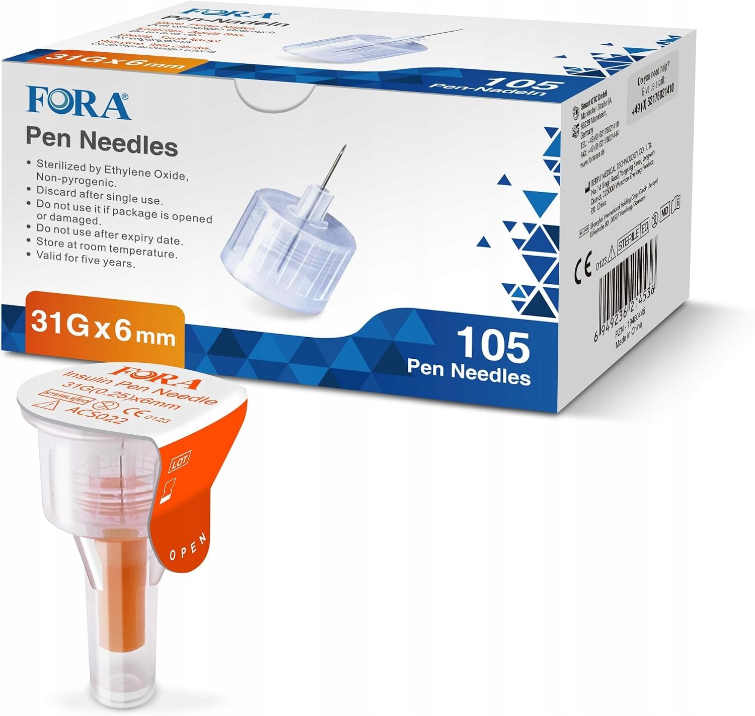 Fora Opakowanie 105 igieł do penów 31G 6mm
