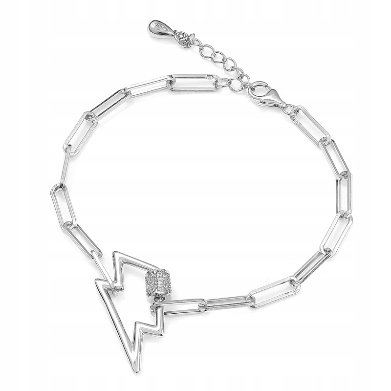 Stříbrný náramek Ag 925 rhodiovaný blesk B05132