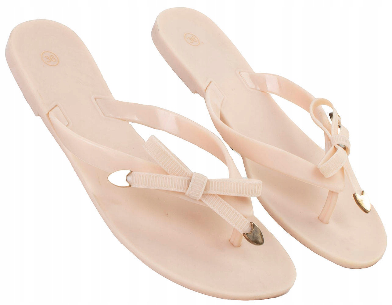 

2729 Beżowe Gumowe Japonki Meliski Gumowe 38